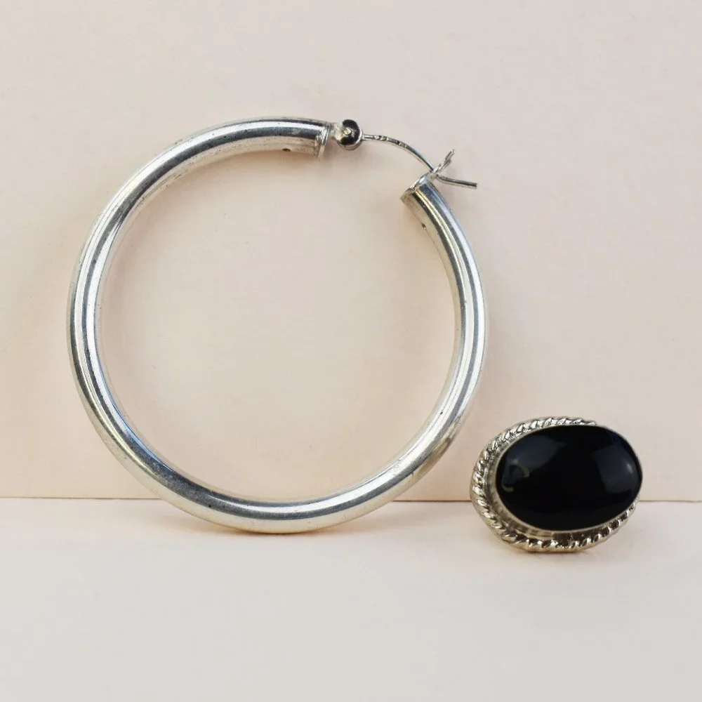 Super chunky asymmetrical earrings, bold mismatched earrings